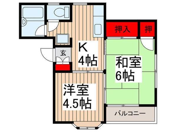 ﾃﾞｭｴｯﾄ伊興の物件間取画像